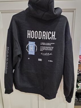 Hoodrich Black Graphic Hoodie - Men’s Pullover & Men's Jogger Bottoms M Set